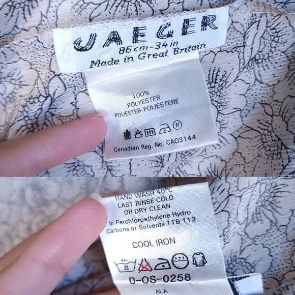 Vintage 60s 70s Pilgrim Collar Pleated Floral Print Blouse Jaeger Taupe - Picture 11 of 12